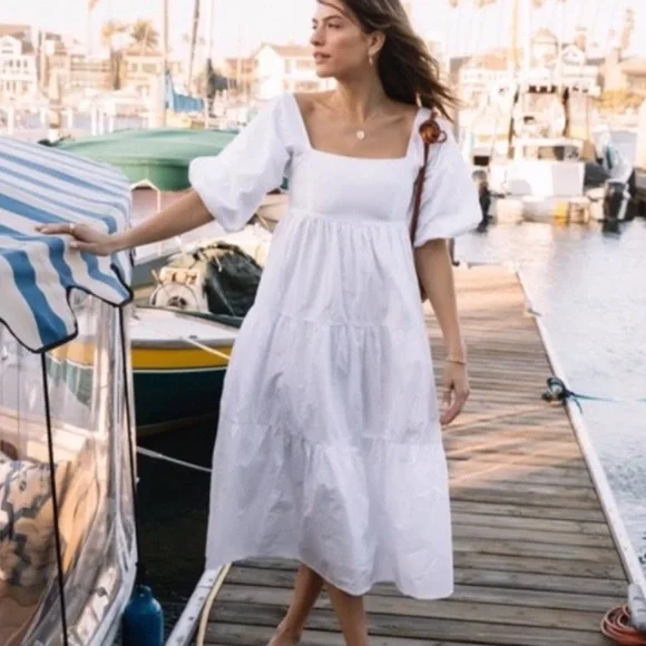 Faithfull the Brand - White Kiona Midi Dress